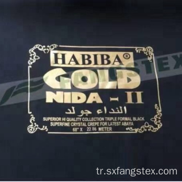 İslami Müslüman Polyester Sade Siyah Nida Abaya Kumaş
